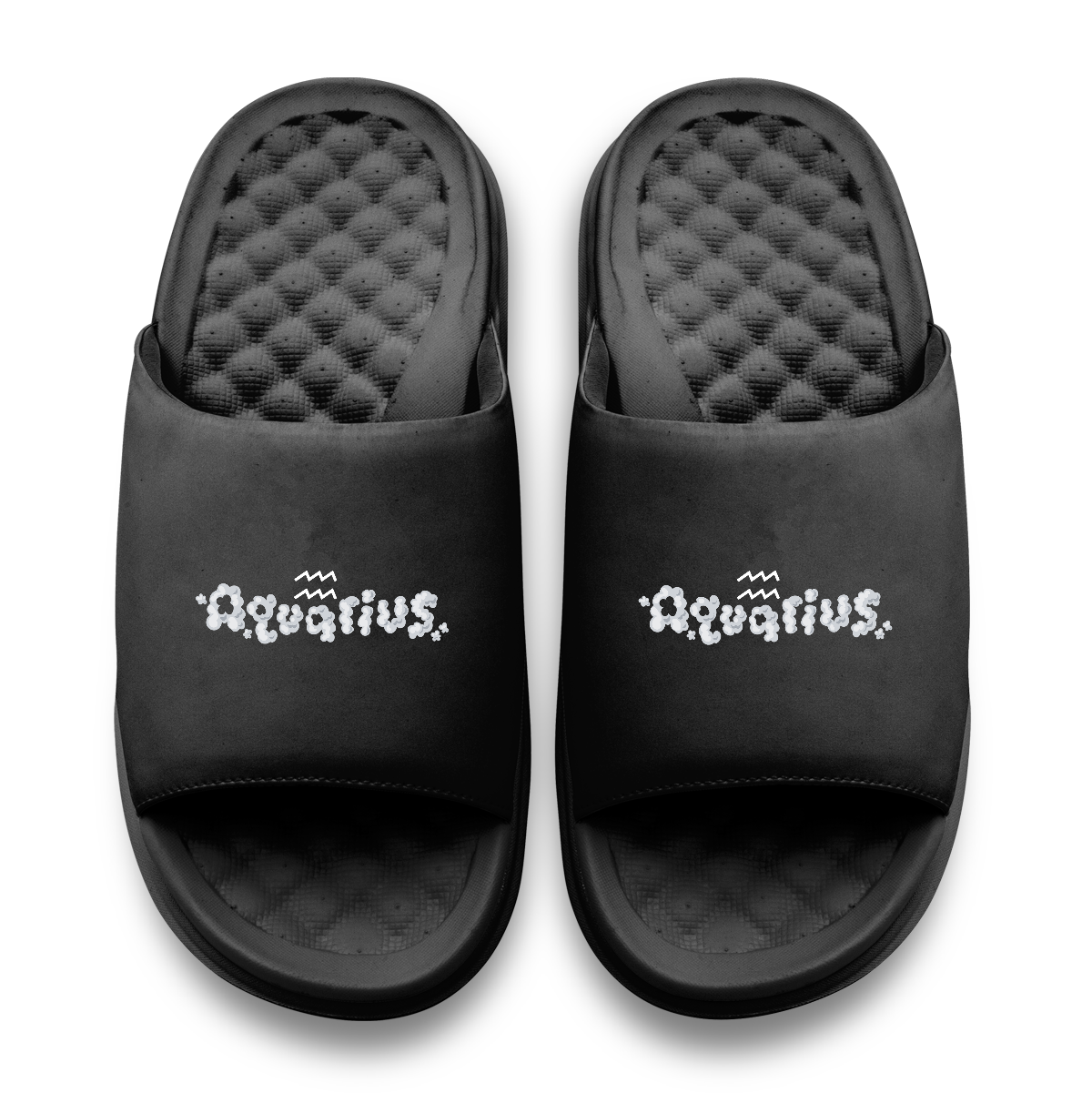 Aquarius Zodiac Elements Motive Slide Sandals
