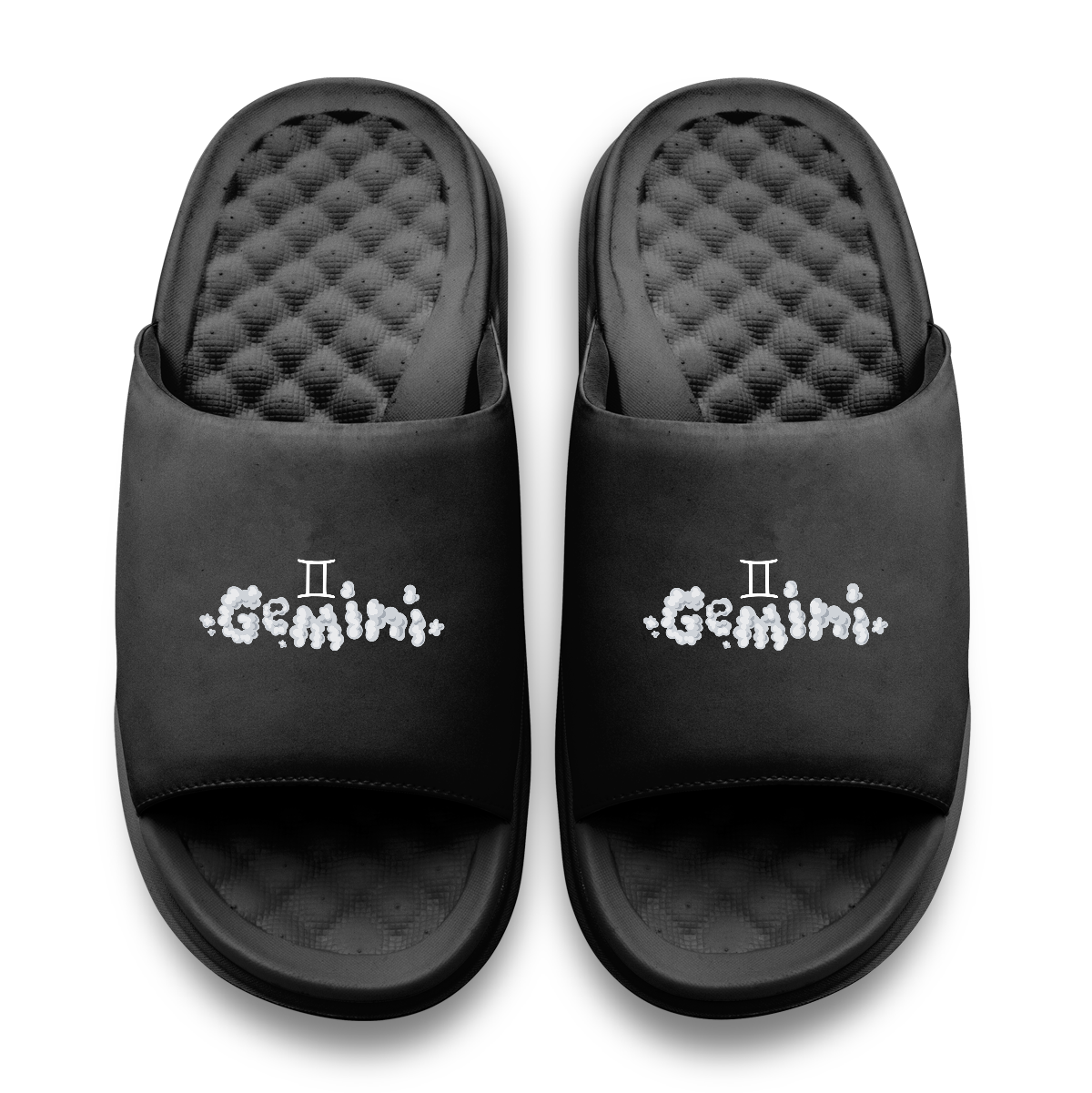 Gemini Zodiac Elements Motive Slide Sandals