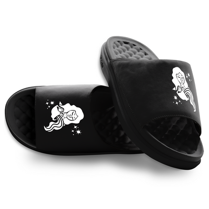 Aquarius Zodiac Symbols Motive Slide Sandals