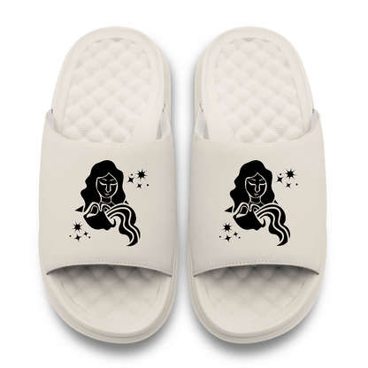 Aquarius Zodiac Symbols Motive Slide Sandals