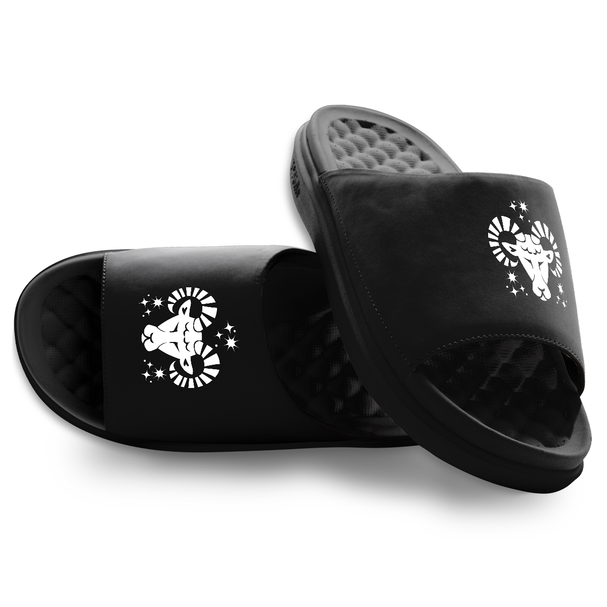 Aries Zodiac Symbols Motive Slide Sandals