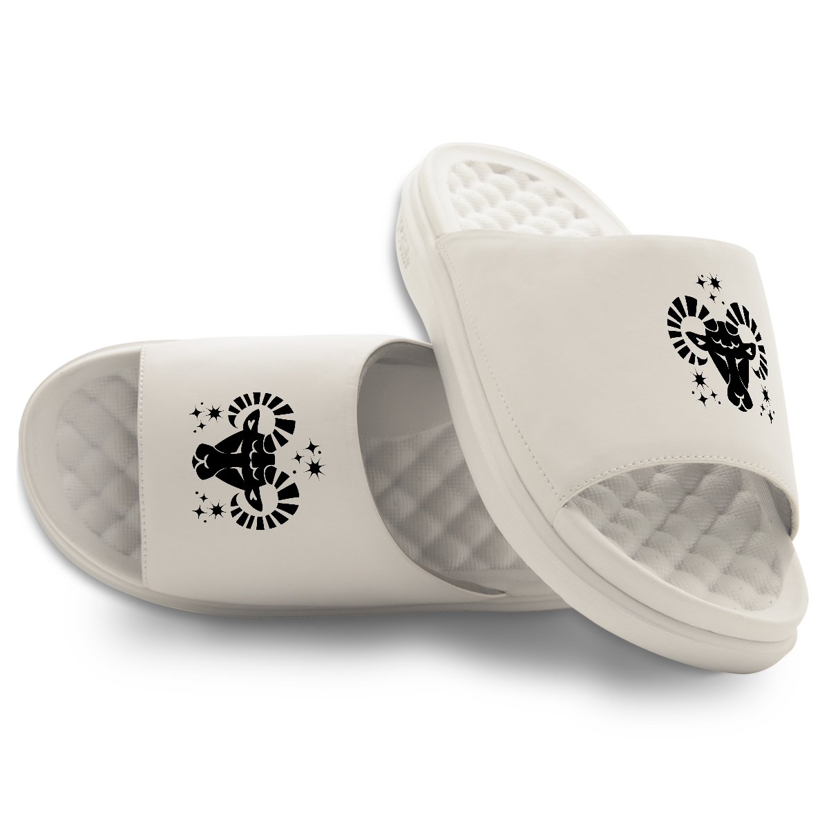 Aries Zodiac Symbols Motive Slide Sandals