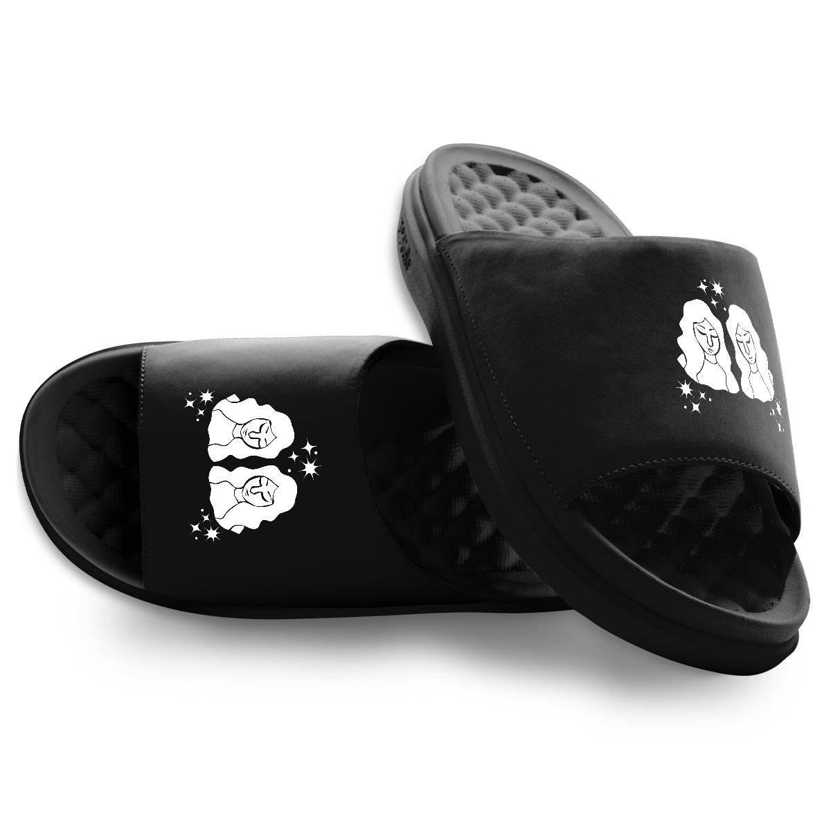 Gemini Zodiac Symbols Motive Slide Sandals