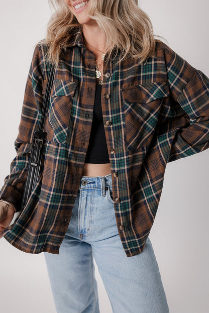 Threaded Pear Elizabeth Plaid Print Chest Shirt