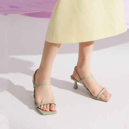 Women’s Elegant Wine Glass High Heel Sandals | Trendy Flared Heel Summer Slides | Sophisticated Square Toe Evening Sandals | High-Sense Luxury Party Heels | 2026 Modern Occasion Footwear