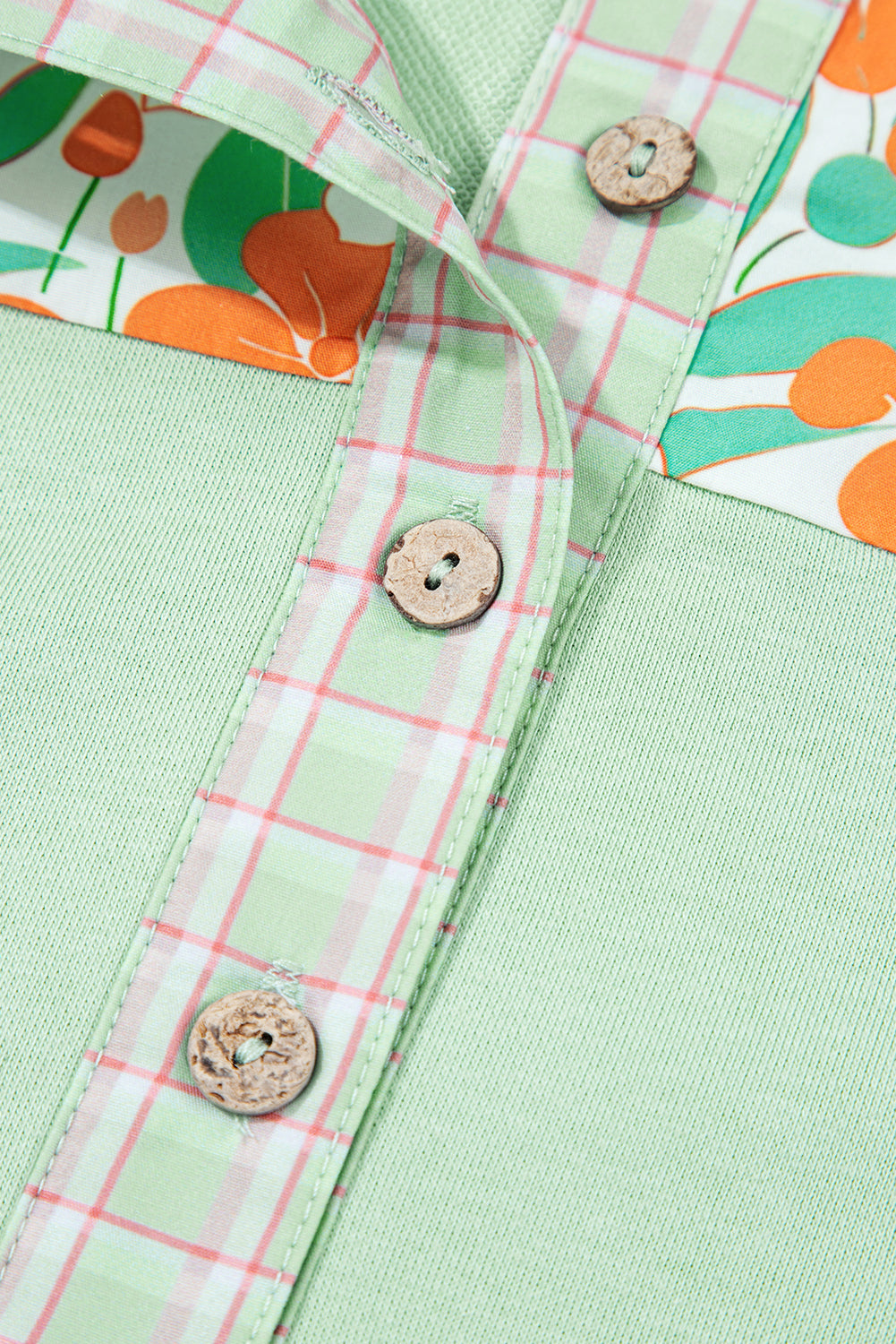 Threaded Pear Emberly Patchwork Half Hooded Pullover