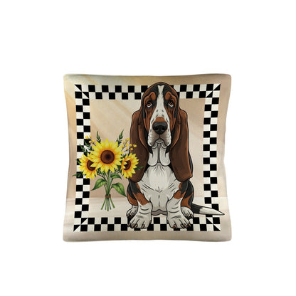 Basset Hound Throw Pillow Case Made in America