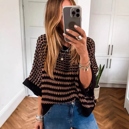 Women’s Relaxed Fit Crew Neck Sweater | Stylish Versatile Knitted Pullover | Casual Soft-Touch Daily Sweater | Modern Minimalist Long-Sleeve Top for Women | 2026 Winter Essentials Knitwear