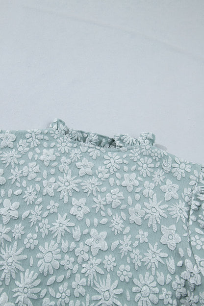 Adalyn Jacquard Puff Sleeve Blouse