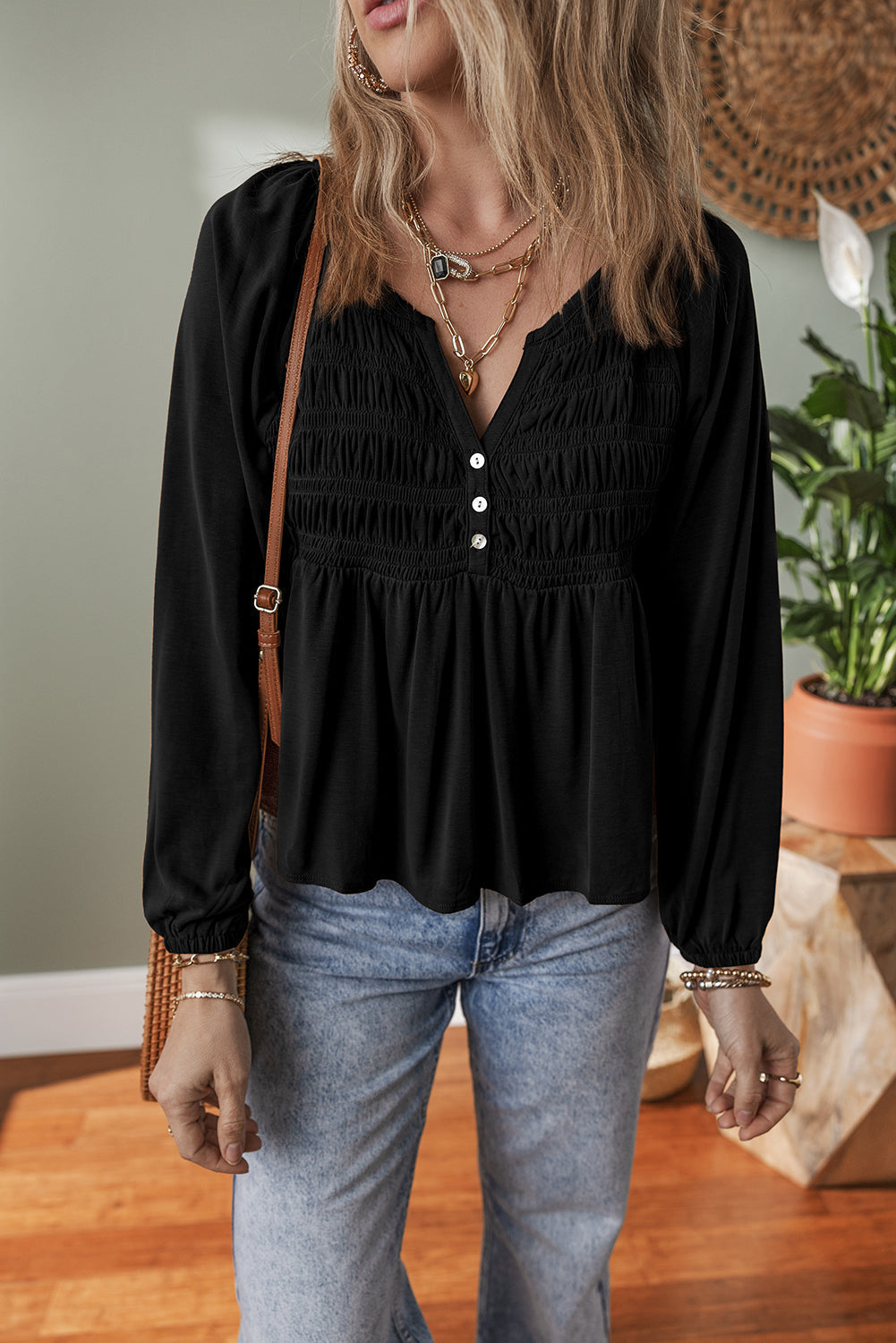 Threaded Pear Aliana Bust Flow Fit Blouse