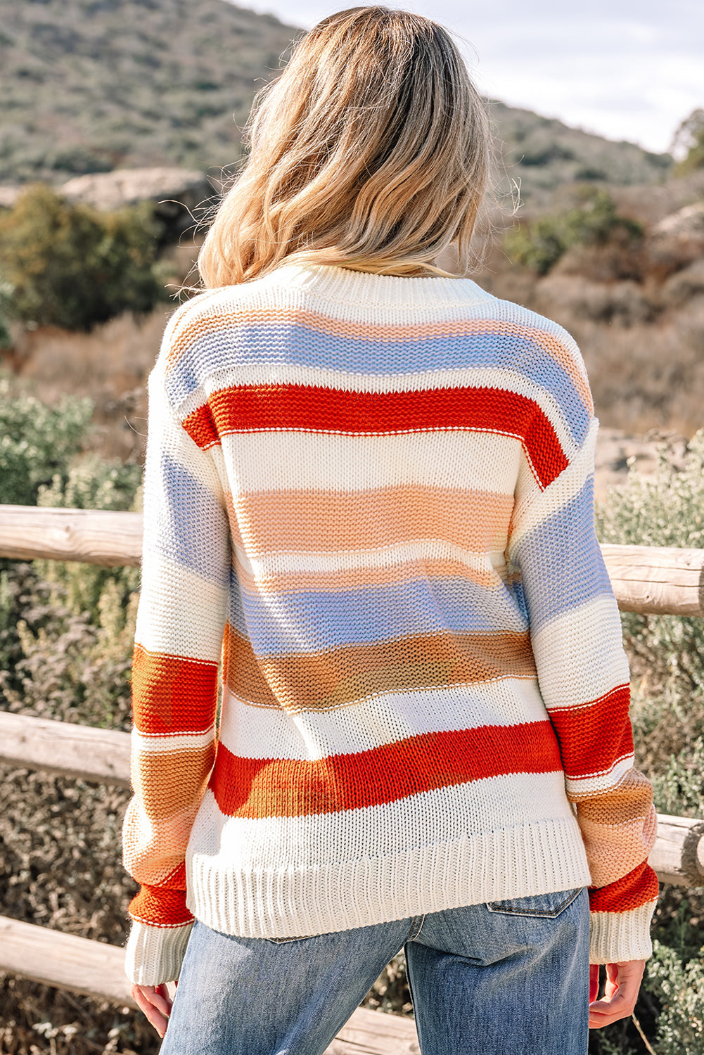Threaded Pear Oragita Colorblock Drop Shoulder Sweater