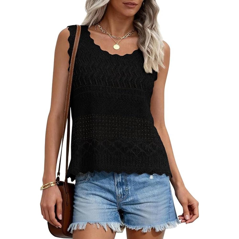 Women's Boho Crochet Knit Tank Top