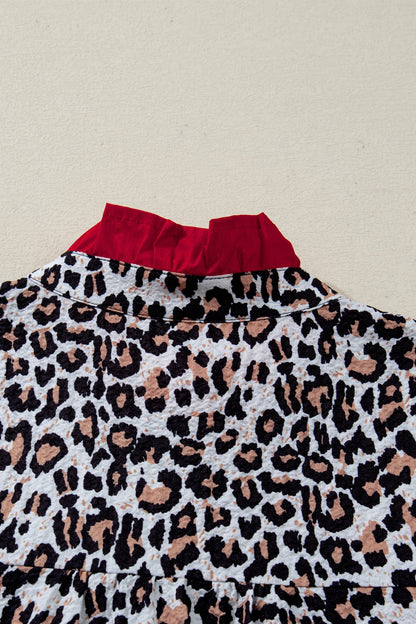Threaded Pear Laura Contrast Frilled Trimmed Shirt