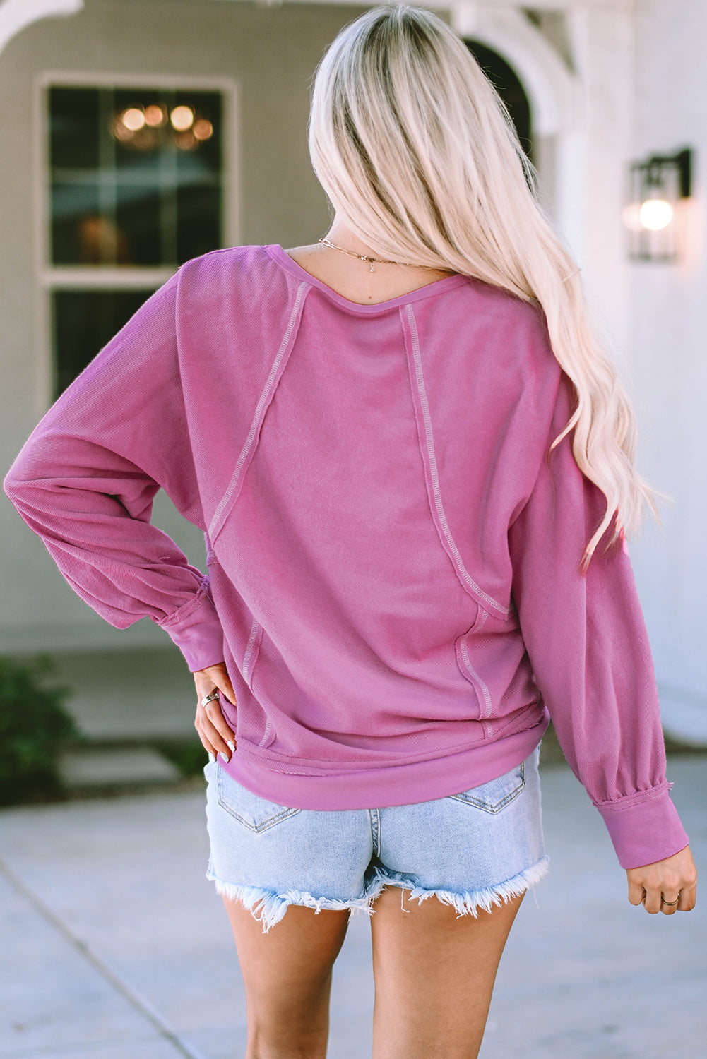 Threaded Pear Chaya Exposed Seam Terry Pullover