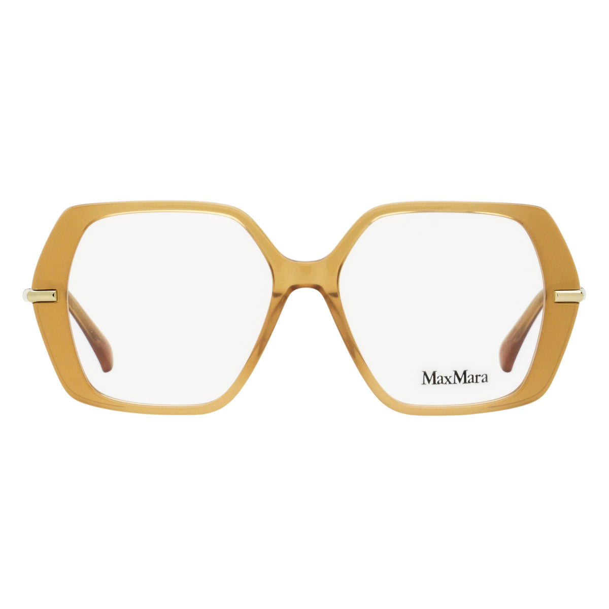 Max Mara Geometric Eyeglasses MM5175 001 Black/Gold 52mm