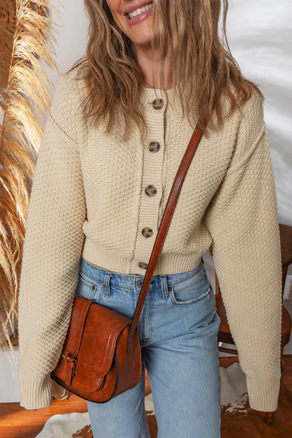 Threaded Pear Sofia Front Cropped Cardigan Sweater
