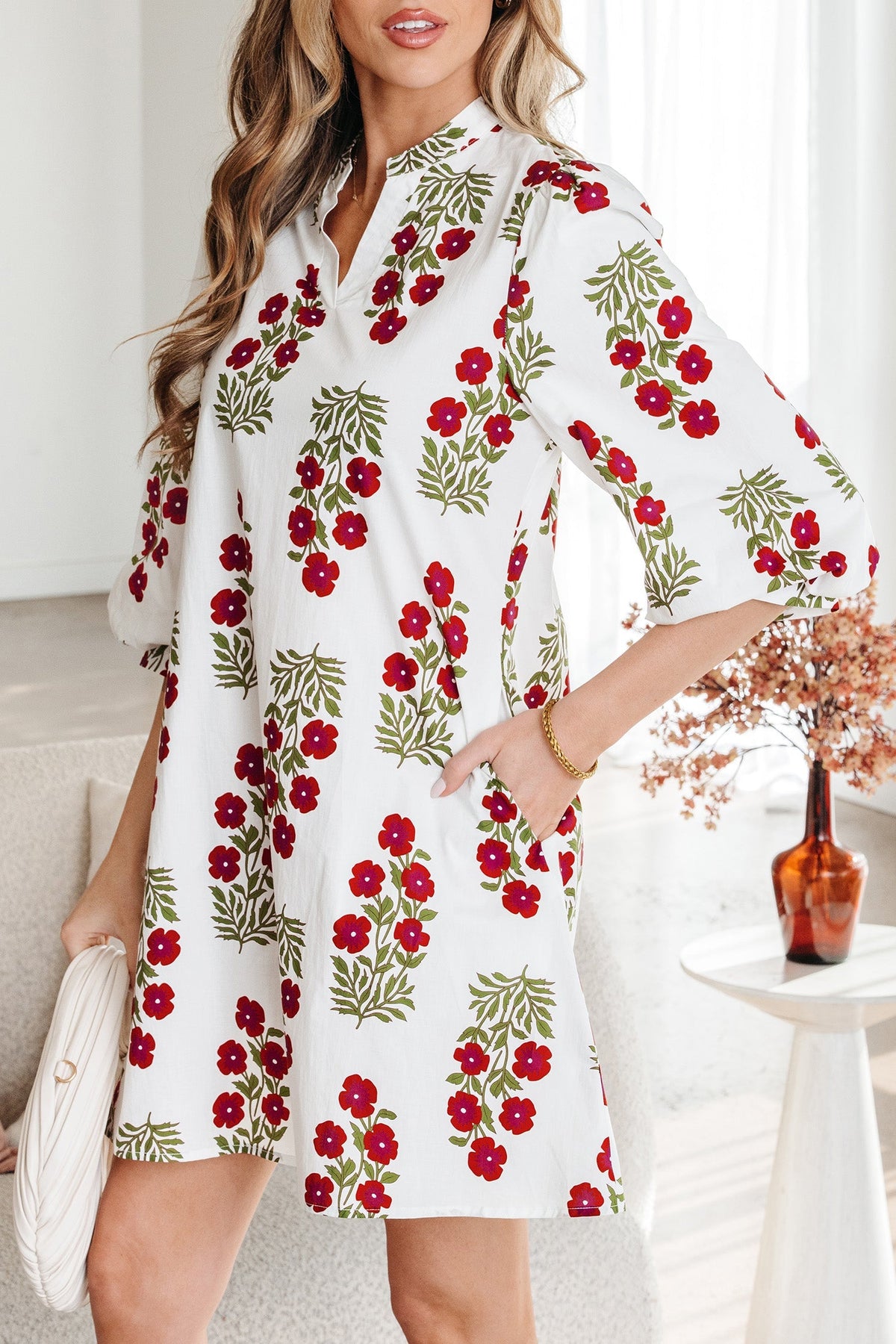 Threaded Pear Catalina Sleeve Loose Mini Dress