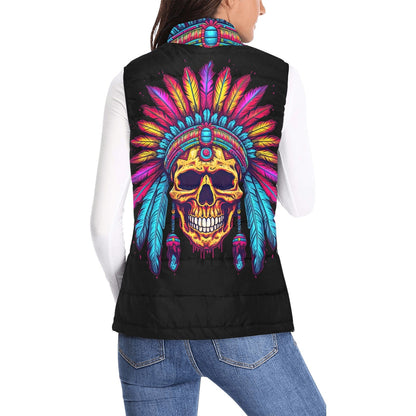 Baha Ranch Indian Skull Women's Puffy Vest