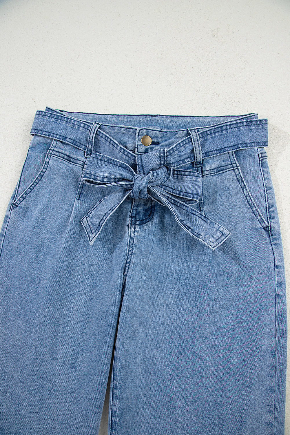 Threaded Pear Ava Sash Wide Leg Jeans