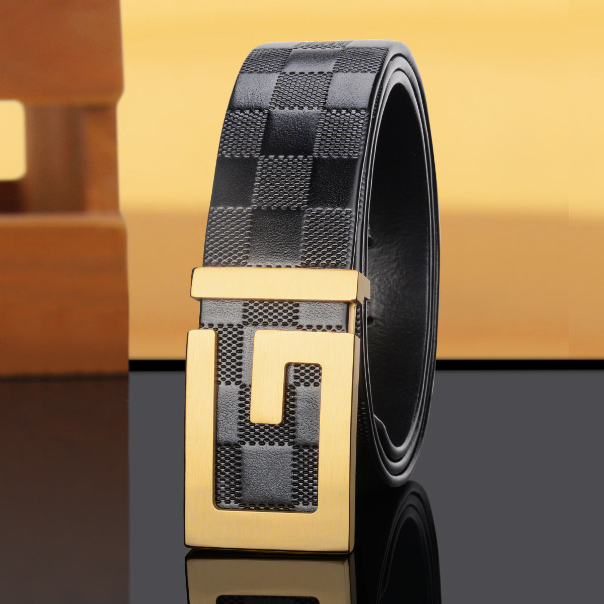 Men’s Factory Direct Automatic Leather Belt | Premium Wholesale Business Ratchet Belt | Luxury Genuine Leather Men's Belt | Sleek Professional No-Hole Automatic Waistband