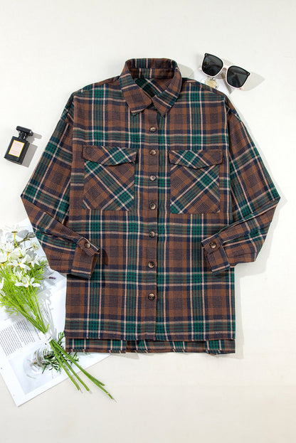 Threaded Pear Elizabeth Plaid Print Chest Shirt