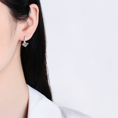 S925 Sterling Silver Moissanite Earrings | Affordable Luxury Sparkling Studs | High-Sense VVS Clarity Moissanite Jewelry | Trendy Minimalist Silver Earrings | 2026 High-Fashion Radiant Women’s Accessories