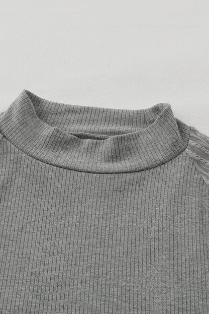 Threaded Pear Elizabeth Crewneck Ribbed top Long Sleeve Top