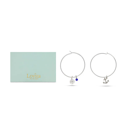 Lovita Silver Charm Bangles Anchors Away - Set of 2 Bangles