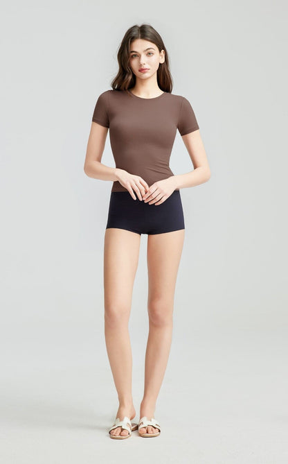 Buttery Soft Built-In Padded Bra Short Sleeve T-Shirt