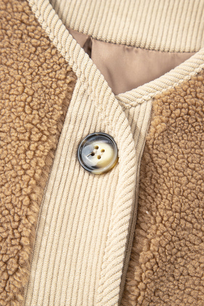 Threaded Pear Lilisha Corduroy Edge Patchwork Jacket