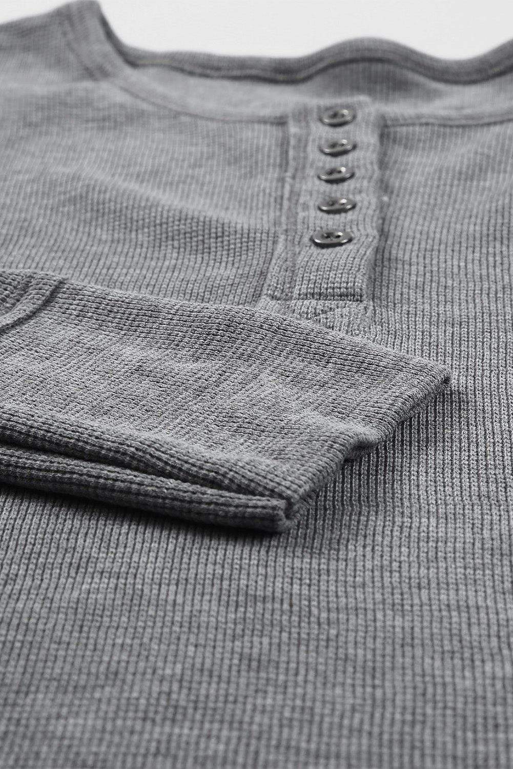 Threaded Pear Harper Waffle Knit Henley Top