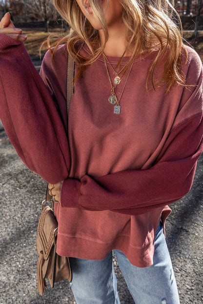 Threaded Pear Ella Patchwork Drop Shoulder Pullover