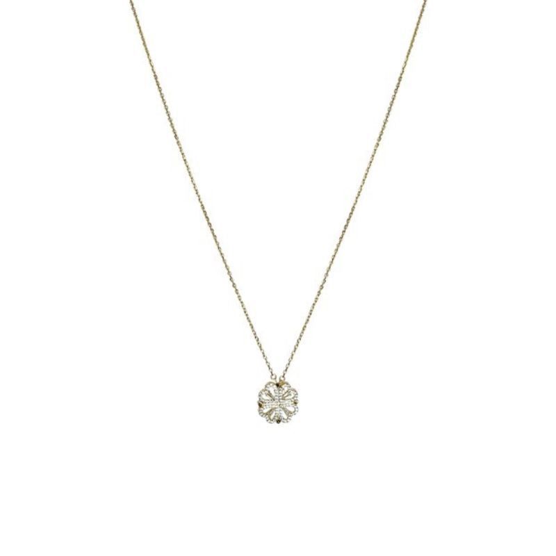 Magnetic Folding Heart-Shaped Clover Necklace | 2-in-1 Four-Leaf Clover & Heart Pendant | High-Sense Love Clavicle Chain | Trendy Openable Heart Choker Gift | 2026 High-Fashion Transformative Women’s Jewelry