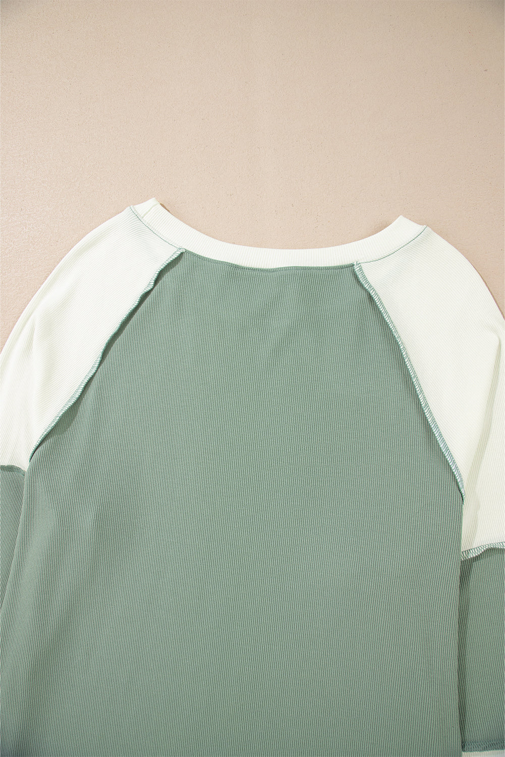 Threaded Pear Faye Colorblock Patchwork Raglan Long Sleeve Top