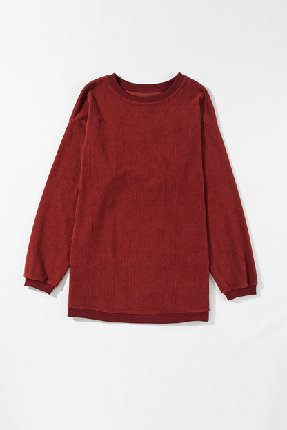 Threaded Pear Araceli Ribbed Corduroy Oversized Sweatshirt