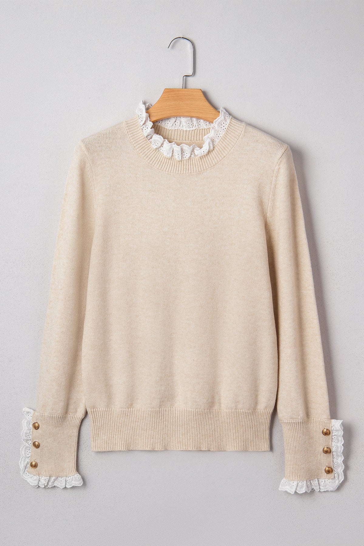 Threaded Pear Madalyn Patchwork Cuffs Loose Sweater