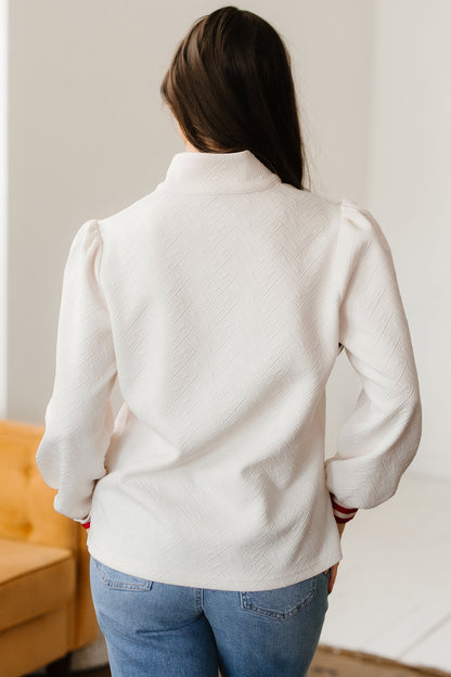 Threaded Pear Danna Zipped Collar Pullover Top