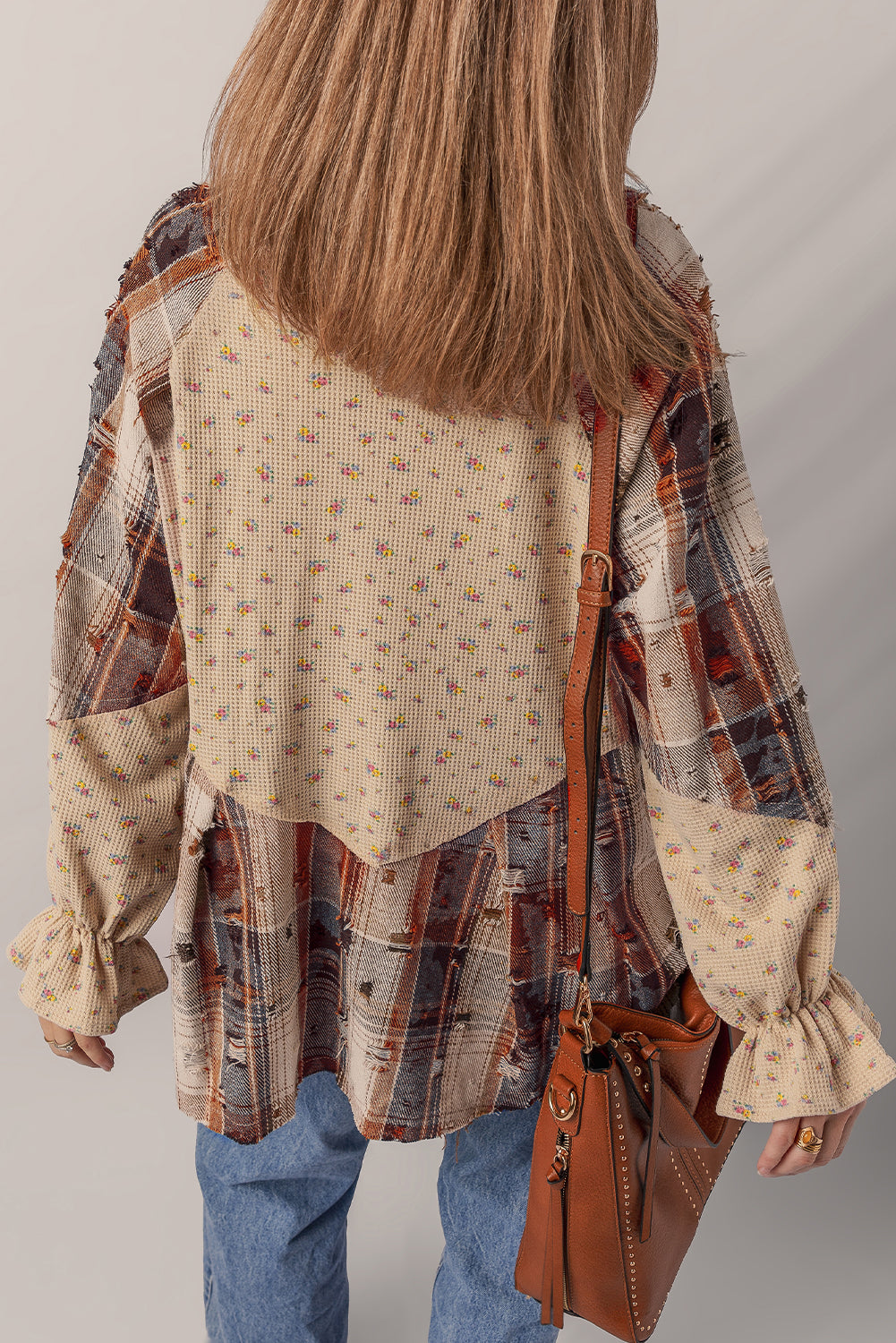Threaded Pear Emma Sleeve Waffle Knit Shacket