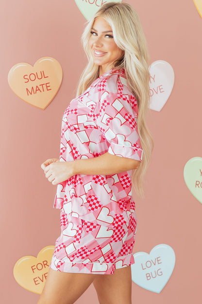 Threaded Pear Rhea Heart Print Shirt