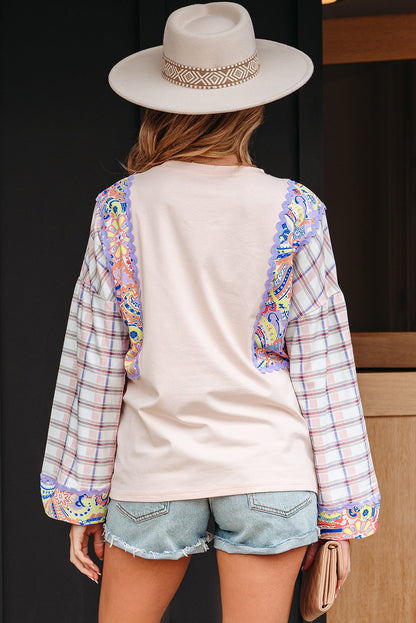 Threaded Pear Margaret Ricrac Trim Floral Blouse