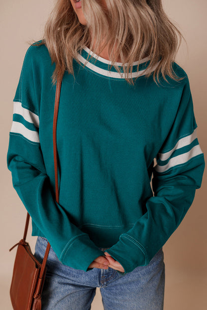 Threaded Pear Jadeita Patchwork Drop Shoulder Sweatshirt