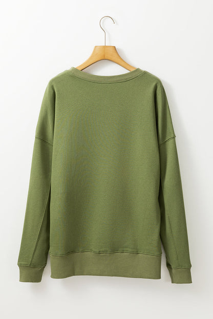 Threaded Pear Ainsley Crisscross Stitching Loose Sweatshirt