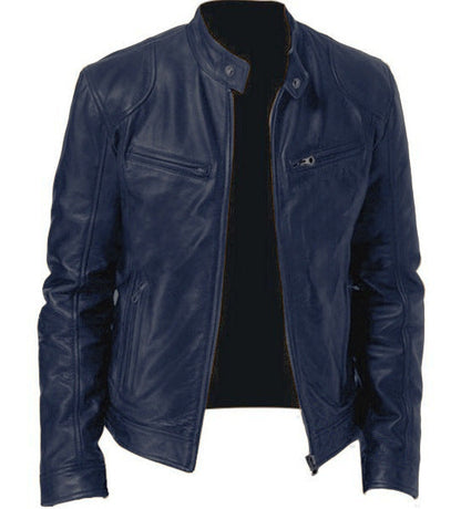 Men's PU Leather Zip Jacket