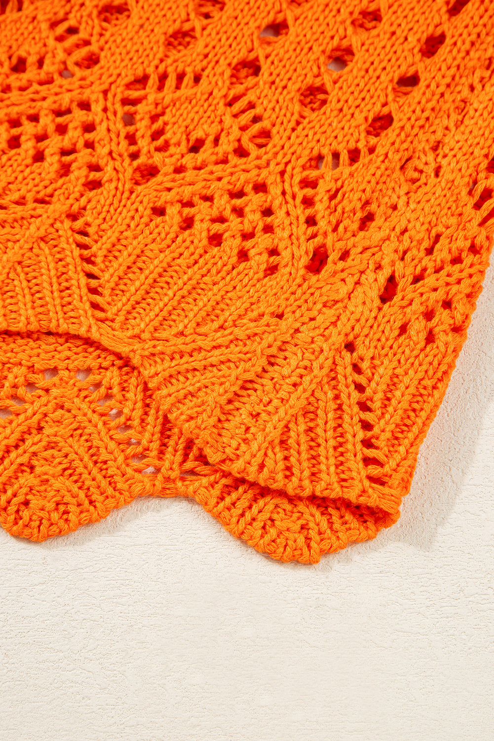 Threaded Pear Emerson Crochet Scallop Edge Sweater
