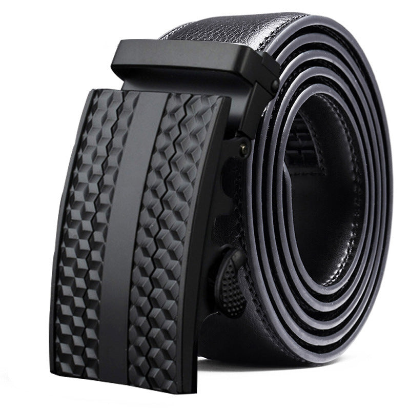 Men’s Fashion Casual Two-Layer Leather Belt | High-Sense "Comfort Click" Ratchet Belt | Trendy Minimalist Automatic Buckle Waistband | Luxury-Label Statuesque Men’s Accessory | 2026 High-Fashion Radiant Urban Essential