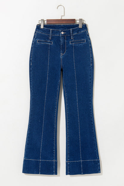 Threaded Pear Ayleen Center Seam Deep Wash Straight Jeans