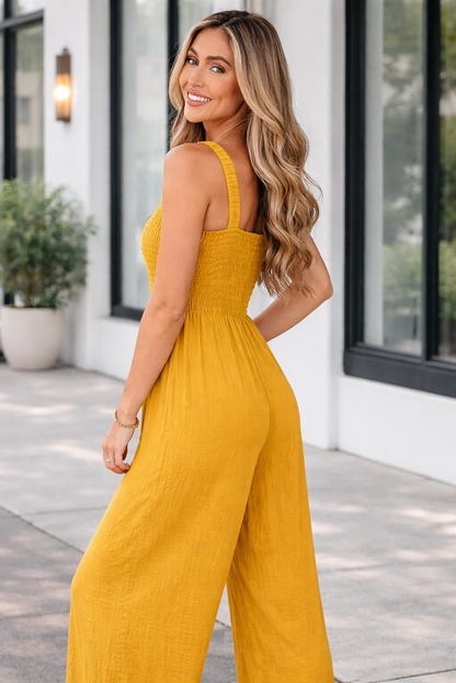 Threaded Pear Rebecca Sleeveless Wide Leg Jumpsuit