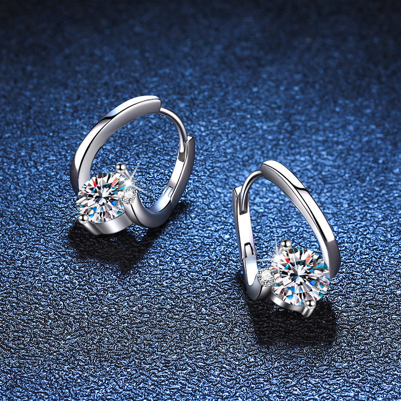 S925 Sterling Silver Moissanite Earrings | Affordable Luxury Sparkling Studs | High-Sense VVS Clarity Moissanite Jewelry | Trendy Minimalist Silver Earrings | 2026 High-Fashion Radiant Women’s Accessories