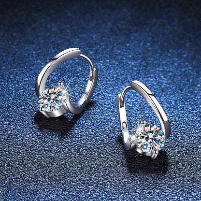 S925 Sterling Silver Moissanite Earrings | Affordable Luxury Sparkling Studs | High-Sense VVS Clarity Moissanite Jewelry | Trendy Minimalist Silver Earrings | 2026 High-Fashion Radiant Women’s Accessories