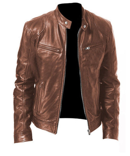 Men's PU Leather Zip Jacket